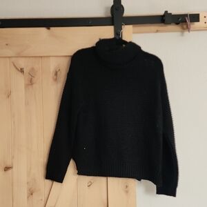 Source Unknown Elegant Black Cowl Neck Sweater